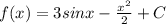 f(x)=3sinx- \frac{x^2}{2}+C