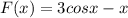 F(x)=3cosx-x