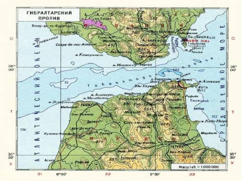 Где находится гибралтарский пролив на карте океанов? фото,или ответ по паралели!