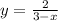 y = \frac{2}{3-x}