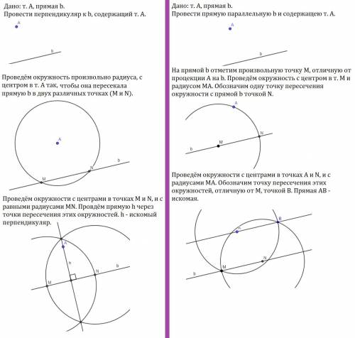 Постройте касательную к окружности с центром о: а) параллельную данной прямой; б) перпендикулярную к