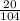 \frac{20}{104}