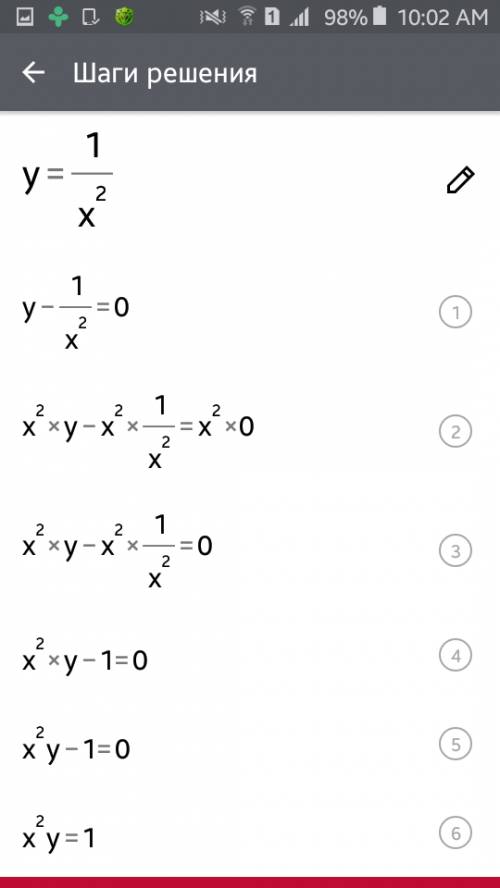 Выведите формулу дифференцирования функции y=1/x²