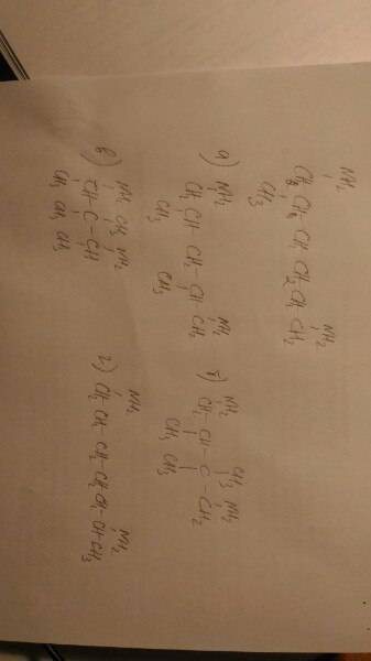 Напишите структурные формулы 4 изомеров 1,6-диамино-2 метилгексана ! за лучший ответ 15 ! до !