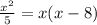 \frac{x^{2} }{5} =x(x-8)