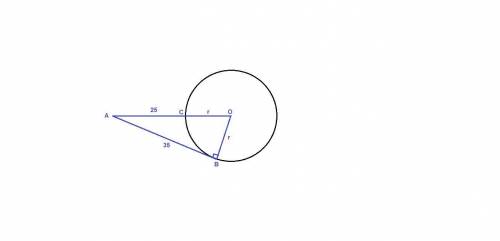 Из точки,кратчайшее расстояние которой до окружности равно 25 мм,проведина к окружности касательная.