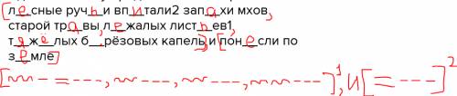 Сделайте схему предложения быстрые л__сные руч__и вп__тали2 зап__хи мхов старой тр__вы л__жалых лист