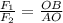 \frac{F_1}{F_2}= \frac{OB}{AO}