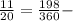 \frac{11}{20} = \frac{198}{360} -