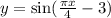 y=\sin(\frac{\pi x}{4}-3)