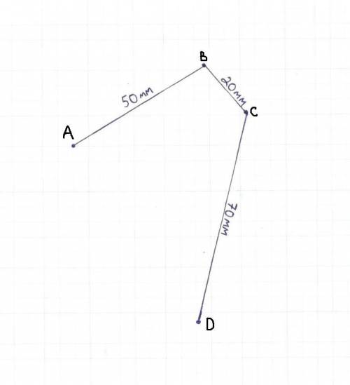 Сэтими я их не совсем поняла. 1) начертите ломаную ,у которой длина первого звена равна 50 мм,длина