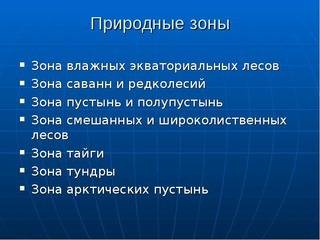 Схема по окружающему миру природные зоны