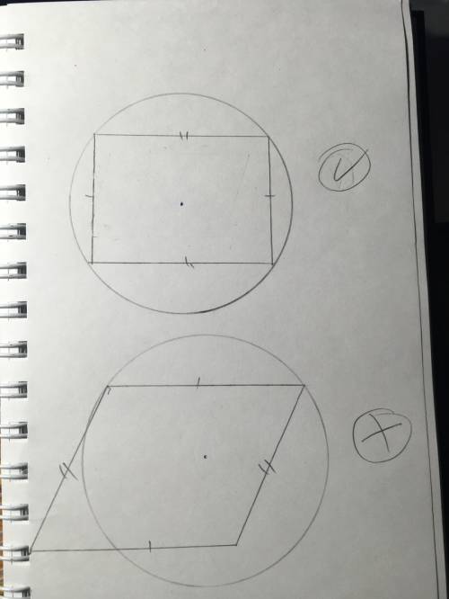 Если параллелограмм можно вписать в окружность то это прямоугольник мои хорошие