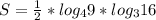 S= \frac{1}{2} * log_{4}9*log_{3}16