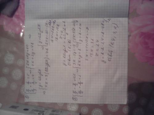 Первое уравнение; x/6+y/2=5 x/3+y/4=4 второе уравнение; x/5-y/3= - 0,6 x/4+y/8=1 решите как можно бы