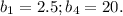 b_{1}=2.5; b_{4}=20.