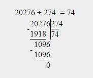 Найди значения выражений в столбик 20 276: 274