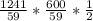 \frac{1241}{59} * \frac{600}{59} * \frac{1}{2}