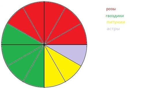 Втеплице посадили цветы. из них 5/12 составляют розы, 1/3 гвоздики, 1/6 питунии, остальные астры. на