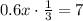 0.6x \cdot \frac{1}{3} = 7