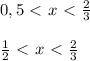 0,5\ \textless \ x\ \textless \ \frac{2}{3}\\\\ \frac{1}{2} \ \textless \ x\ \textless \ \frac{2}{3}