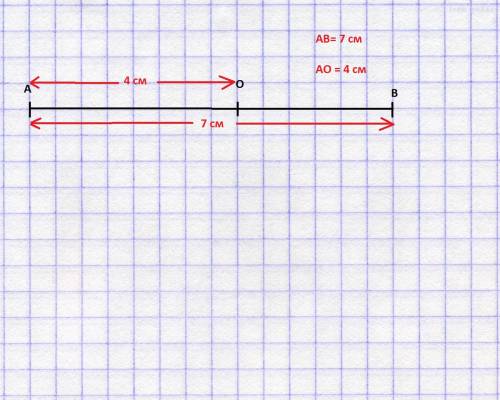 Проверьте выполнение . на отрезке ав отметь точку о на расстоянии 4 см. запиши длину отрезка ао . от