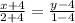 \frac{x+4}{2+4} = \frac{y-4}{1-4}