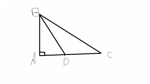 Втреугольнике abc угол a=90 , угол b=60 . на стороне ac отмечена точка d так , что угол dbc=30 , da=