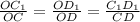 \frac{O C_{1} }{OC} = \frac{OD _{1} }{OD} = \frac{ C_{1} D_{1} }{CD}