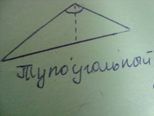 Начертите прямой остроугольный и тупоугольный треугольники и из вершины каждого треугольника проведи