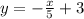 y=- \frac{x}{5}+3