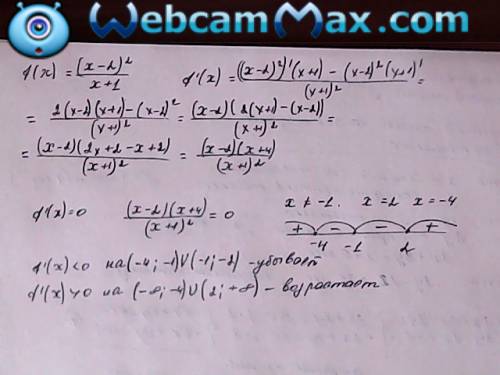 Найдите промежутки монотонности функций: а) f(x)= b) f(x)= - x