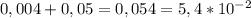 0,004 + 0,05 = 0,054=5,4*10^{-2}