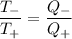 $\frac{T_-}{T_+}=\frac{Q_-}{Q_+}