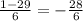 \frac{1-29}{6} =- \frac{28}{6}