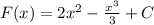 F(x)=2 x^{2} - \frac{ x^{3} }{3} +C