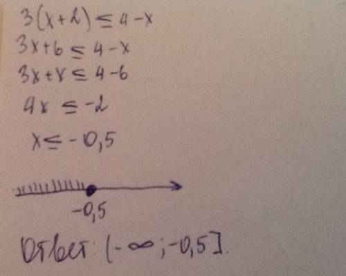 3(х+2)< =4-х < = этот знак больше или равно решите неравенство и график нужен
