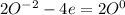 2 O^{-2} -4e=2 O^{0}