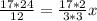 \frac{17*24}{12}= \frac{17*2}{3*3}x