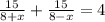 \frac{15}{8+x} + \frac{15}{8-x} = 4