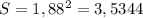 S=1,88^2=3,5344