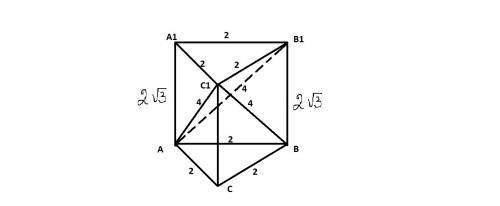 Надо! в основании треугольной призмы-правильный треугольник со стороной ав=2.аа1=2корень из 3-боково