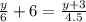 \frac{y}{6} +6=\frac{y+3}{4.5}