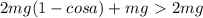 2mg (1 - cos a) + mg \ \textgreater \ 2mg