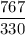 \dfrac{767}{330}