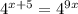 4^{x+5} = 4^{9x}