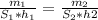 \frac{m_{1} }{S_{1}*h_{1}}=\frac{m_{2} }{S_{2}*h{2}}