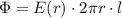 \Phi=E(r)\cdot 2\pi r\cdot l