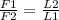 \frac{F1}{F2}= \frac{L2}{L1}