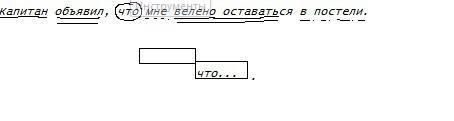 Замените прямую речь косвенной. выполните синтаксический разбор. тебе велено оставаться в постели об
